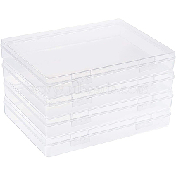 Transparent Plastic Bead Containers, with Hinged Lids, for Beads and More, Rectangle, Clear, 22.5x16.5x3.3cm(CON-BC0006-06B)