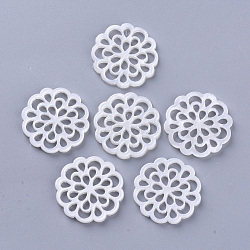 Cellulose Acetate(Resin) Filigree Joiners, Flower, Creamy White, 24x2.5mm(X-KY-N006-08B)