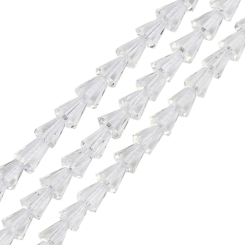 Natural Quartz Crystal Beads Strands, Rock Crystal Cone Beads, 5.5x6mm, Hole: 1mm, about 66pcs/strand, 15.75''(40cm)