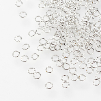304 Stainless Steel Open Jump Rings, Nickel Free, Real Platinum Plated, Stainless Steel Color, 24 Gauge, 2.5x0.5mm, Inner Diameter: 1.5mm, about 660pcs/5g