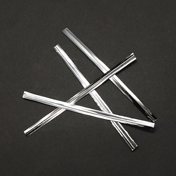 Metallic Wire Twist Ties, Iron Core, for Bread Candy Bags, Silver, 120x4mm, about 750~780pcs/bag