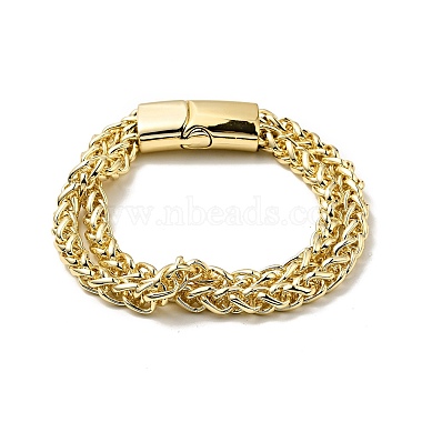 Men's Alloy Wheat Chains Double Layer Multi-strand Bracelet(BJEW-A129-08G)-2