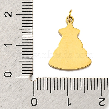 Christmas Theme Ion Plating(IP) 304 Stainless Steel Pendants(STAS-O005-01F-G)-3