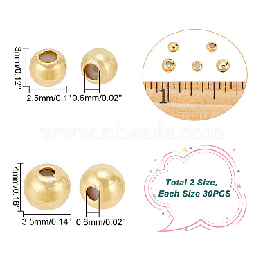 60Pcs 2 Style Brass Beads(KK-AR0003-12)-2
