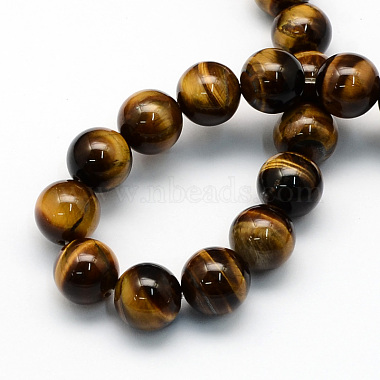 Natural Tiger Eye Round Beads Strands(G-S177-10mm)-2