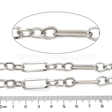 304 Stainless Steel Paperclip & Rolo Chains(CHS-A016-46P-A)-2