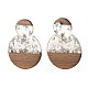 Transparent Resin & Walnut Wood Dangle Stud Earrings(EJEW-JE04281-02)-2