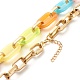 Two Tone Acrylic Cable Chain Necklace for Teen Girl Women(NJEW-JN03758)-4