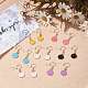 Flat Round with Smiling Face Enamel Dangle Earrings(EJEW-JE04860)-2