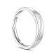Adjustable Grooved Rhodium Plated 925 Sterling Silver Couple Rings(JR857A)-4