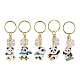 Porte-clés pendentif en émail en alliage de flocon de neige et de panda(KEYC-JKC00630)-1