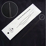 Iron Big Eye Beading Needles, Seed Bead Needle, Platinum, 75x0.3mm(X-ES001Y-01-1)