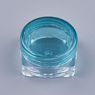 5G Bottom Plastic Empty Face Cream Box, Cosmetic Container, Square, Medium Turquoise, 2.9x2.9x1.6cm, Capacity: 5g(MRMJ-WH0011-G03)