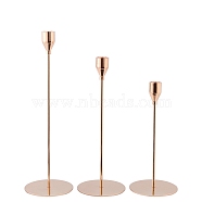 Iron Candle Holder, for Taper Candles, Weddings or Parties as Well as Home Decoration, Wine Glass Shape, Champagne Yellow, Gold, 100x217~327mm, Inner Diameter: 22mm, 3pcs/set(AJEW-PH0002-22)