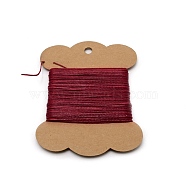 Wax Cord, with Craft Paper Cards, Flat, for Bracelet Making, Dark Red, 1mm, about 32.81 Yards(30m)/Card(YC-WH0010-01H)