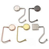 Zinc Alloy Bag Hangers, Purse Hooks with Right Angled/S-shaped Hook, Round/Square, Mixed Color, 9.9~11.6x7.1~8.3x3.55~3.85cm, Inner Diameter: 3~3.3cm(BAGH-O001-01)