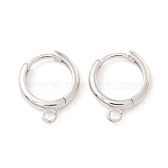 Brass Hoop Earring Findings, with Horizontal Loops, Cadmium Free & Lead Free, Long-Lasting Plated, Platinum, 17x13.5x3mm, Hole: 1.8mm, Pin: 1mm(KK-P217-22P)
