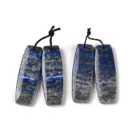 2Pcs Natural Lapis Lazuli Pendants, Gems Charms, Rectangle, 38x13x4mm, Hole: 1mm.(G-A228-02I)