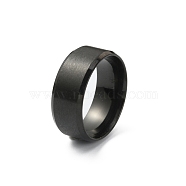 201 Stainless Steel Plain Band Ring for Women, Matte Gunmetal Color, US Size 7(17.3mm)(RJEW-WH0010-06C-MB)