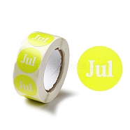 Paper Sticker Rolls, Round Dot Decals for DIY Scrapbooking, Craft, Yellow, 25mm, about 500pcs/roll(STIC-E002-01G)