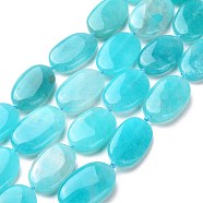 Natural Amazonite Beads Strands, Oval, 22~24x13.5~15x4.5~6mm, Hole: 1mm, about 16pcs/strand, 16.54''(42cm)(G-P478-03B)