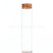Mini High Borosilicate Glass Bottle Bead Containers, Wishing Bottle, with Cork Stopper, Column, Clear, 12x3cm, Capacity: 60ml(2.03fl. oz)(X-BOTT-PW0001-262G)