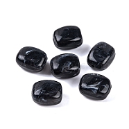 Acrylic Bead, Imitation Jade, Rectangle, Black, 13x11x8mm, Hole: 1.5mm. 510pcs/500g(OACR-H120-02E)