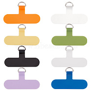 8Pcs 8 Colors TPU Mobile Phone Lanyard Patch, Phone Strap Connector Replacement Part Tether Tab for Cell Phone Safety, Mixed Color, 3.7x6x0.25cm, Inner Diameter: 0.6x1.05cm, 1pc/color(FIND-GF0004-70)