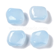 Baking Paint Glass Beads, Nuggets, Light Sky Blue, 8x9.5x5mm, Hole: 0.8mm(GLAA-S202-12F)