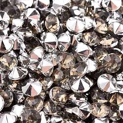 Imitation Taiwan Acrylic Rhinestone Pointed Back Cabochons, Faceted, Diamond, Dark Gray, 5x4mm(GACR-A003-5mm-23)