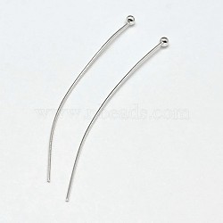 925 Sterling Silver Ball Head Pins, Silver, 30x0.6mm(22 Gauge), Ball: 1.8mm, about 168pcs/20g(STER-F018-03A)