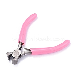 45# Carbon Steel Jewelry Pliers, End Cutting Pliers/End Nipper Pliers, Polishing, Pink, 9.5x7.6x0.9cm(PT-L004-31)