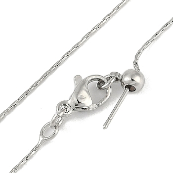 Brass Cardano Chain Necklaces for Women, Platinum, 19.69 inch(50cm)