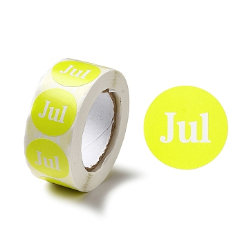 Paper Sticker Rolls, Round Dot Decals for DIY Scrapbooking, Craft, Yellow, 25mm, about 500pcs/roll
