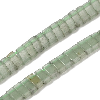 Natural Green Aventurine Beads Strands, 2-Hole, Rectangle, 2.5~3x5x2.5mm, Hole: 0.8mm, about 138~140pcs/strand, 15.28''~15.31''(38.8~38.9cm)