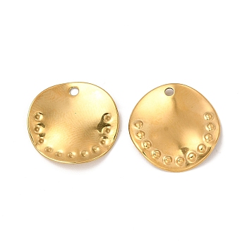 Ion Plating(IP) 304 Stainless Steel Pendants, Flat Round Charm, Real 18K Gold Plated, 15.5x2mm, Hole: 1.4mm