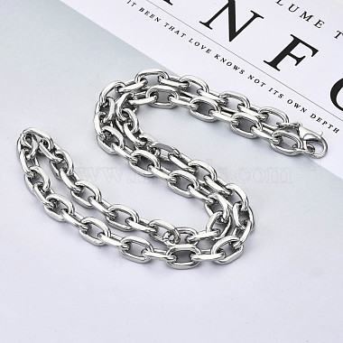 Iron Cable Chains Necklace Making(MAK-N034-003B-P)-4