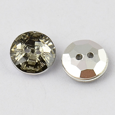 2-Hole Taiwan Acrylic Rhinestone Flat Round Buttons(BUTT-F015-11.5mm-19)-2