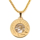 201 Stainless Steel Box Chain Eye of Horus Pendant Necklaces(NJEW-P316-07G)-1