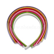 (Defective Closeout Sale: Colour Streaks) Plastic Hair Band Findings, Round, Mixed Color, 11x5mm, Inner Diameter: 115mm(OHAR-XCP0001-07)