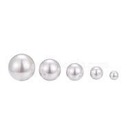 Eco-Friendly Plastic Imitation Pearl Beads, High Luster, Grade A, Half Drilled Beads, Round, White, 4~12mm, Half Hole: 0.7~1.6mm, 210pcs(MACR-ZZ0001-01)