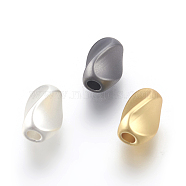 Brass Beads, Long-Lasting Plated, Lead Free & Cadmium Free & Nickel Free, Twist, Oval, Matte Style, Mixed Color, 8x5x5mm, Hole: 2mm(KK-F744-03-NR)