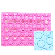 Food Grade Plastic Cookie Printing Moulds, DIY Biscuit Baking Tool, Round, Pink, 110x76x20mm(DIY-K009-51A)