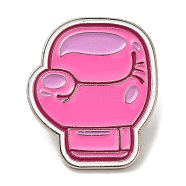 Pink Series Enamel Pins, Platinum Tone Alloy Brooches for Clothes Backpack Women, Gloves, 30x25.5x1.5mm(JEWB-M029-03C-P)