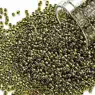 TOHO Round Seed Beads, Japanese Seed Beads, (991) Gilt Lined Peridot, 11/0, 2.2mm, Hole: 0.8mm, about 1103pcs/10g(X-SEED-TR11-0991)