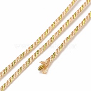 Polycotton Filigree Cord, Braided Rope, with Plastic Reel, for Wall Hanging, Crafts, Gift Wrapping, PeachPuff, 1.5mm, about 21.87 Yards(20m)/Roll(OCOR-E027-02C-14)
