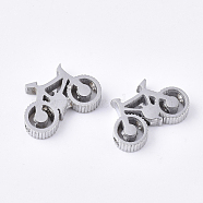 304 Stainless Steel Beads, Motorbike, Stainless Steel Color, 10x15.5x3.5mm, Hole: 1.6mm(STAS-S079-130P)
