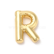 Eco-Friendly Rack Plating Brass Pendants, Long-Lasting Plated, Lead Free & Cadmium Free, Real 18K Gold Plated, Letter Charm, Letter R, 21~23x13~26x4.5~5.5mm, Hole: 2.5~3.5x1.5~2mm(KK-R143-21G-R)