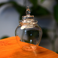 Mini Glass Jar, Canister, with Lid, for Dollhouse Accessories Pretending Prop Decorations, Clear, 30x48mm(BOTT-PW0001-246C)