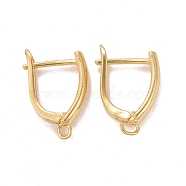 Rack Plating Eco-friendly Brass Hoop Earring Findings with Latch Back Closure, with Horizontal Loop, Lead Free & Cadmium Free, Real 24K Gold Plated, 18x3mm, Hole: 1.5mm, Pin: 1mm(KK-D075-15G-RS)